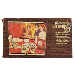 🔴 Pleasantime Vintage 70s Domino Set Retro Classic Game Pieces Collectible